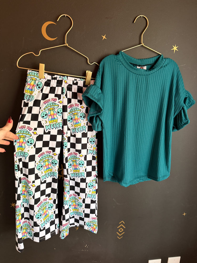 Size 6 Ruffle Dolman & Wide Leg Pants - Wish You Were Weird