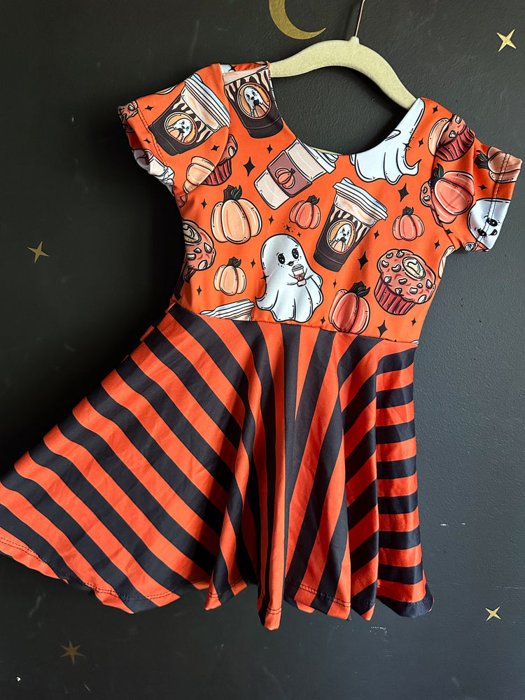 5T Tunic Length Brielle Dress - Coffee Ghosts
