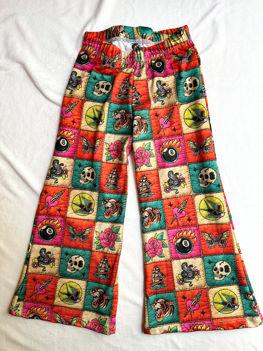 4T Wide Leg Pants - Quilt Patchwork