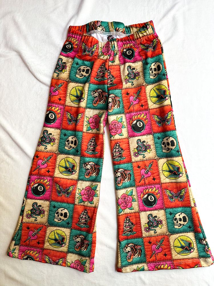 4T Wide Leg Pants - Quilt Patchwork