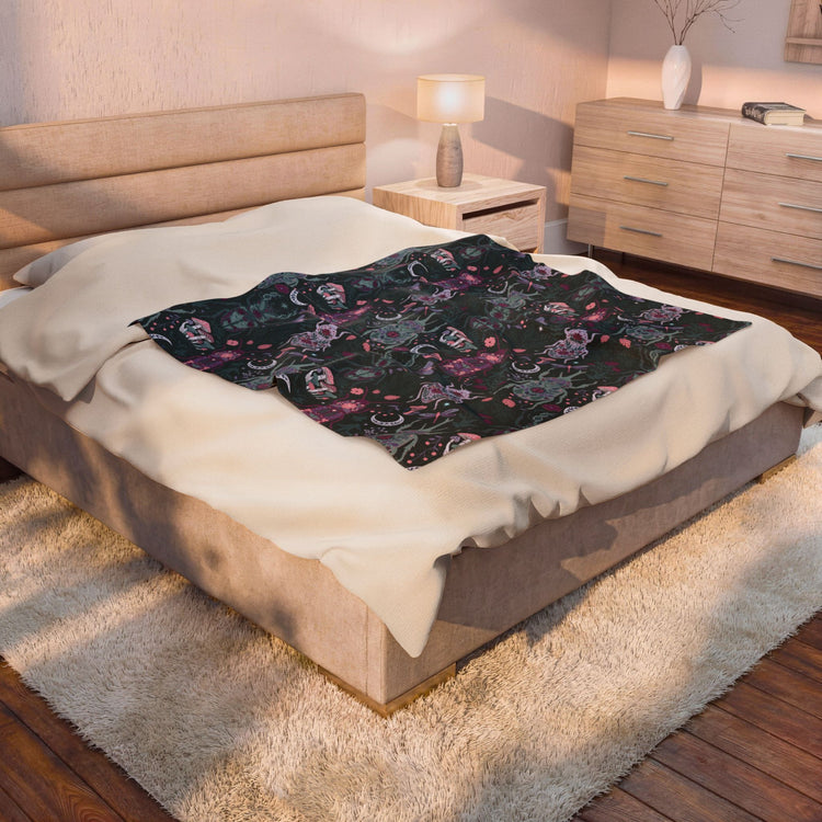 Botanical Beetles Jewel Colors - Minky Blanket