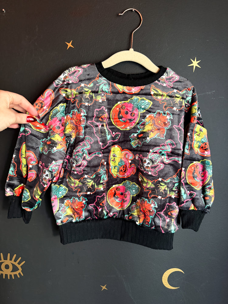 18/24m Squish Sweater - Neon Vintage Halloween