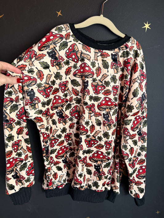 7/8 Squish Sweater - Mushrooms & Cats