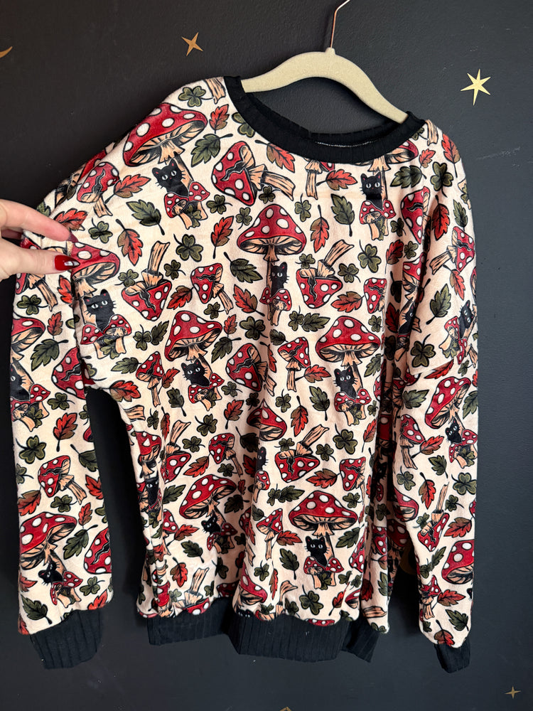 7/8 Squish Sweater - Mushrooms & Cats