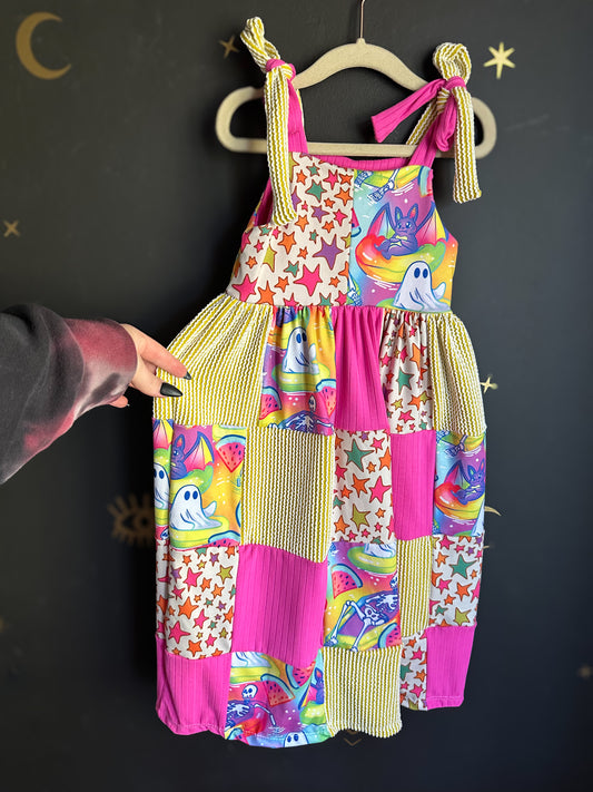 4T Summerween Patchwork dress (Ballerina length)