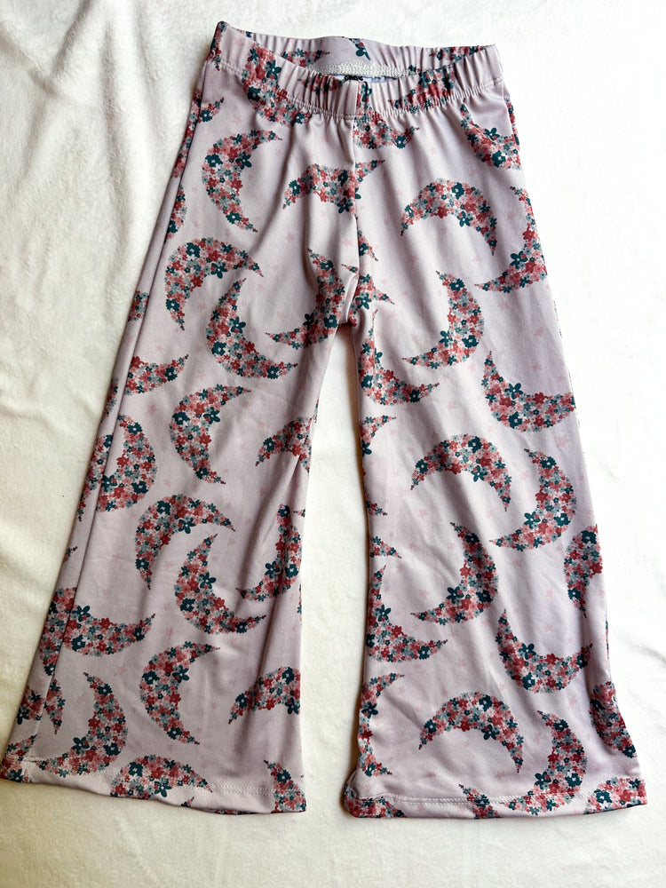 4T Wide Leg Pants - Floral Moons