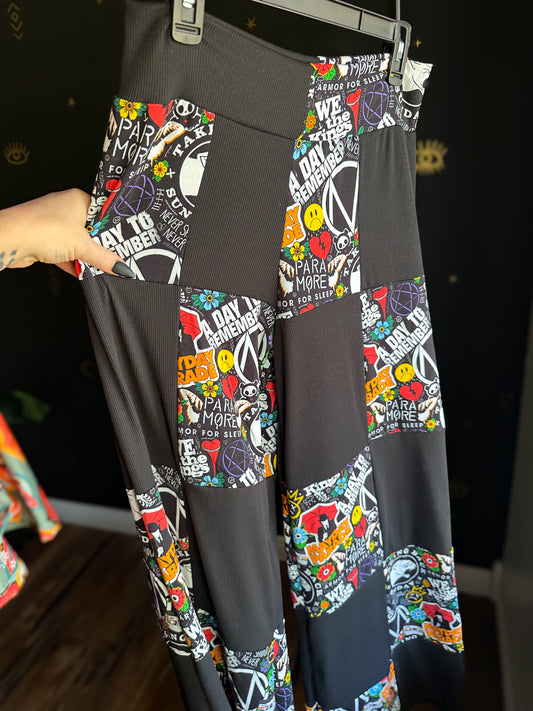 Adult Size 10 Wide Leg Pants - Band Patchwork